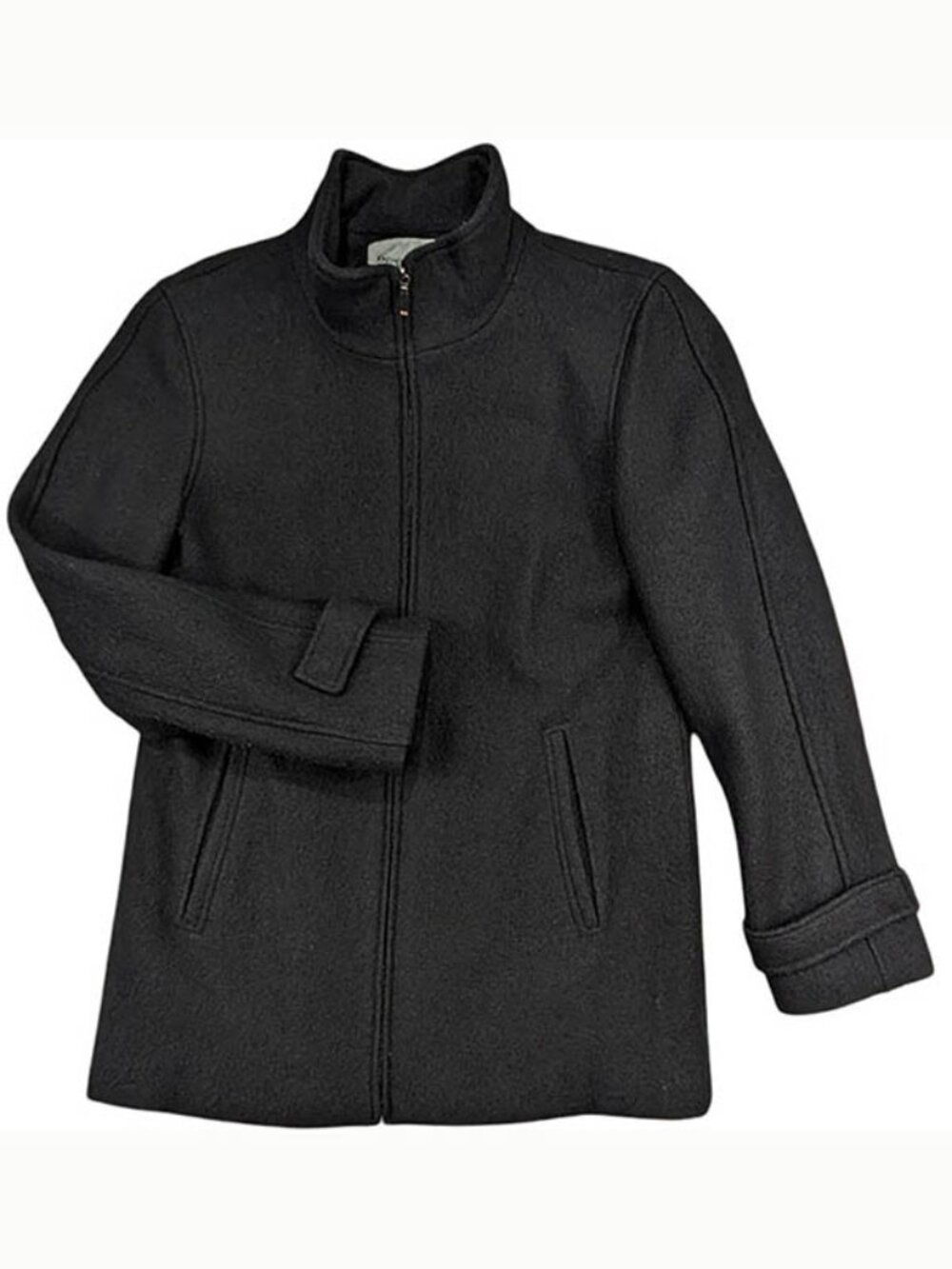 Jones New York Sport Womens M Black Coat Wool Full Zip Dark Academia‎ Normcore